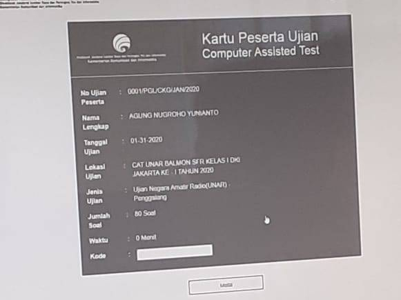 Soal-soal atau materi UNAR, Ujian Negara Amatir Radio