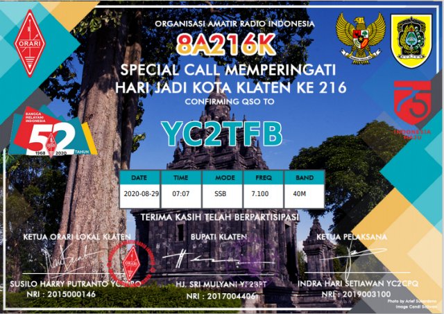 Spesial Call 8a216K Memperingati Hari Jadi Kota Klaten ke 216