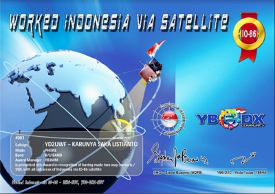 Kerjasama ke-2 YB6-DXCommunity dengan IIHG untuk Worked Indonesia via Satellite Award Indonesia via Satellite Award