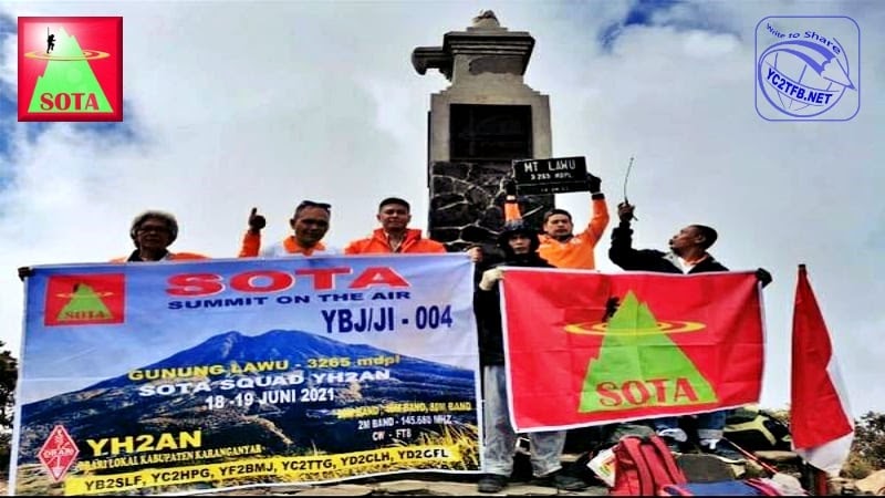 Aktivasi Gunung Lawu YBJ/JI-004 berhasil dilakukan melalui Frekuensi 145.680 MHz dan 7.125 MHz.