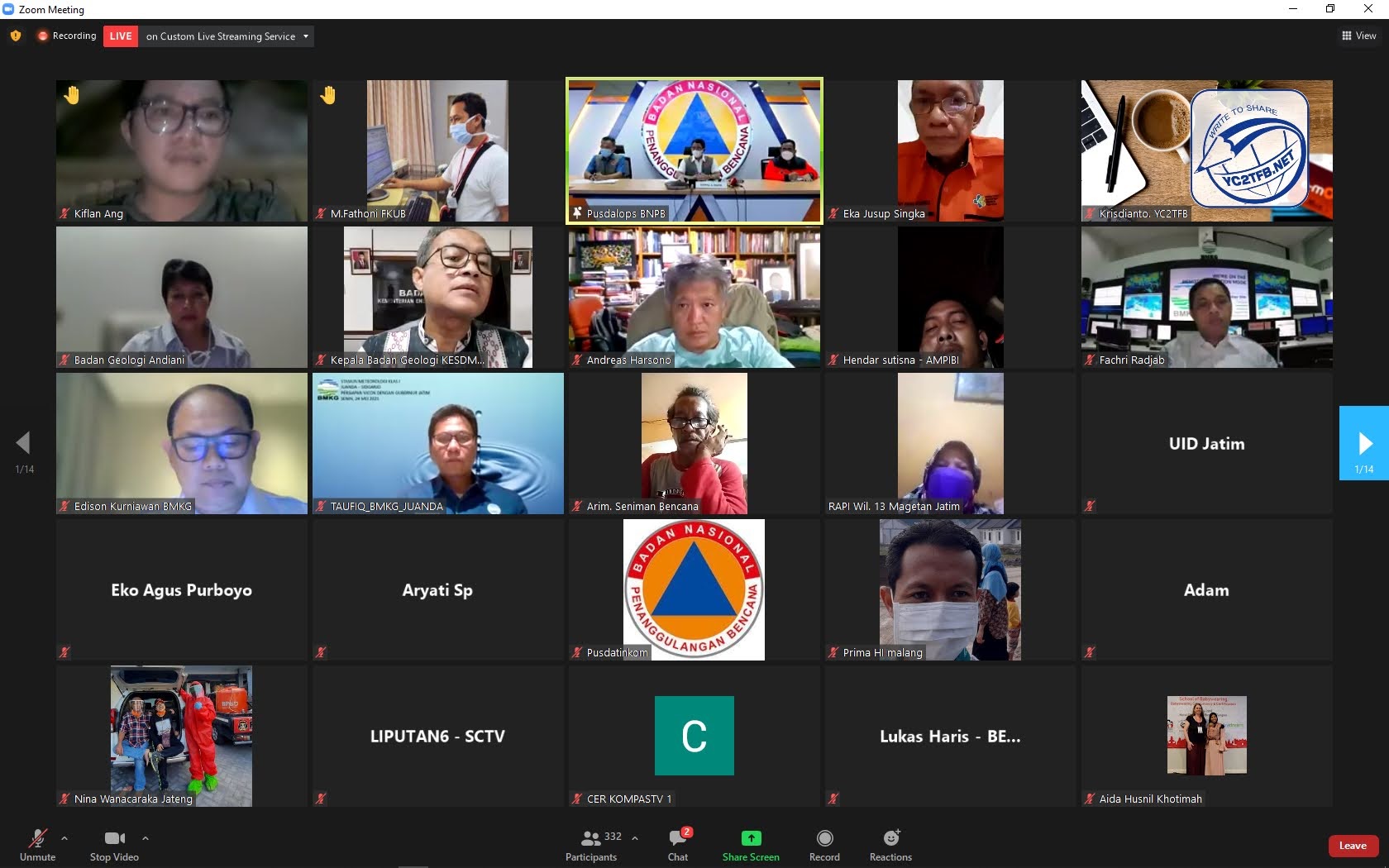 siaran pers BNPB by Zoom