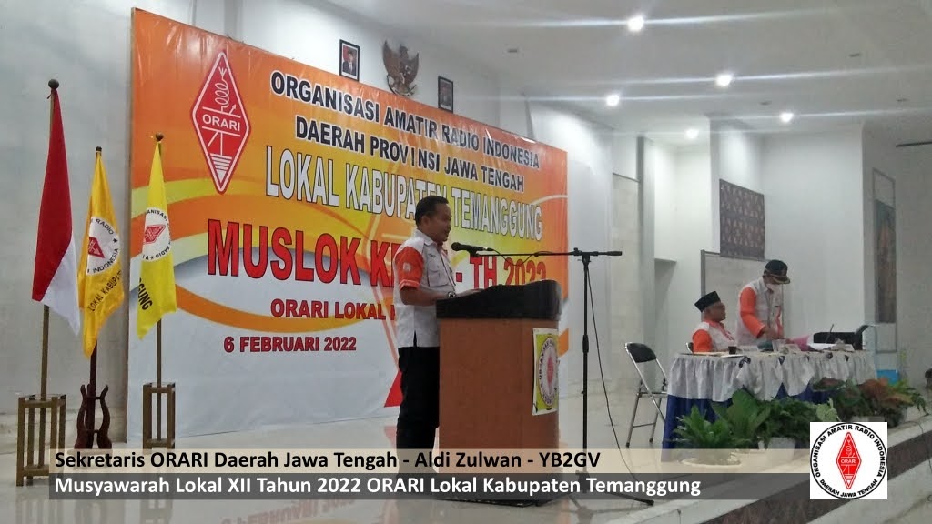 Sekretaris ORARI Daerah Jawa Tengah Aldi Zulwan YB2GV mewakili Ketua ORARI Daerah Jawa Tengah