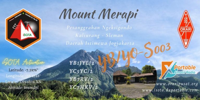 Indonesian Summits On The Air (iSOTA) Mount Merapi Pesanggrahan Ngeksigondo, Sleman, Yogyakarta