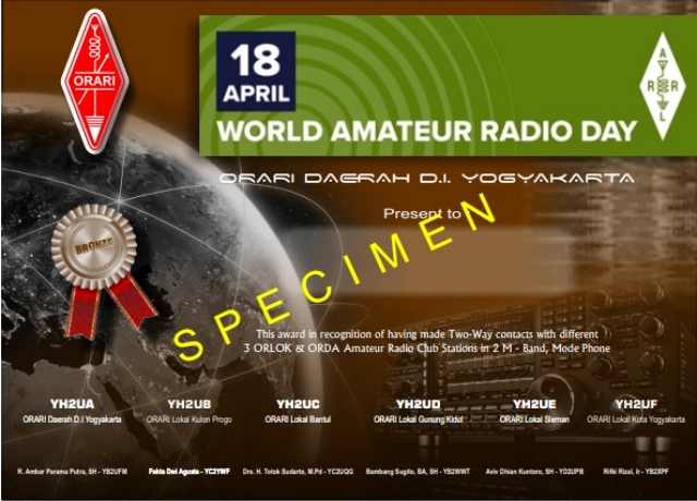 Bronze AWARD - World Amateur Radio Day Award 2022 ORDA DIY