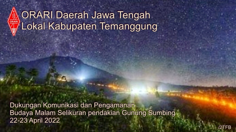 Masyarakat lereng Gunung Sumbing yang berada di wilayah Kabupaten Temanggung biasanya melakukan tradisi Malam Selikuran Gunung Sumbing.