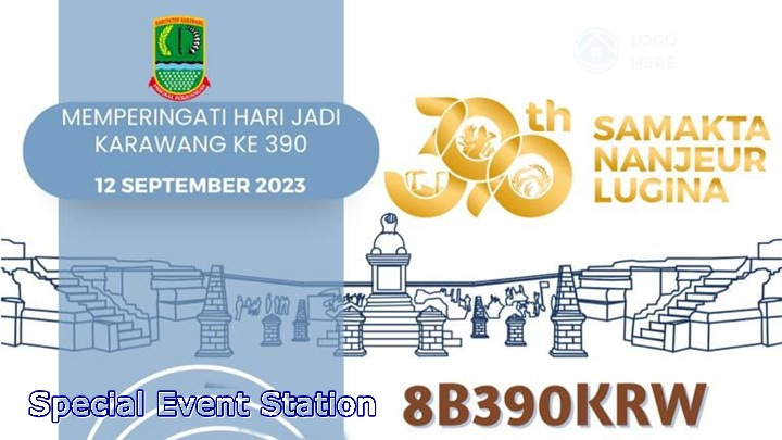 SES 8B390KRW HUT Kabupaten Karawang ke-390 flyer Special Event Station 8B390KRW HUT Kabupaten Karawang