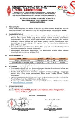 Petunjuk Pelaksanaan Special Event Station (SES) 8A40KJ