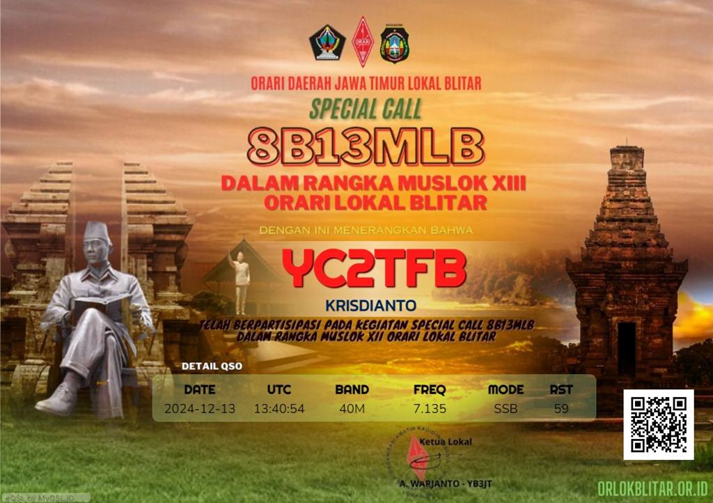 SES 8B13MLB Meriahkan Muslok ORARI Lokal Blitar Ke-13