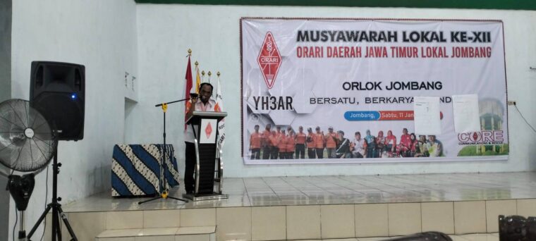 Musyawarah Lokal Ke-XII ORARI Lokal Jombang, Ketua Terpilih Ajak Bahu-membahu Jalankan Tugasnya. Ketua ORARI Lokal Jombang Widianto YB3PMP Hasil Muslok XII Tahun 2025