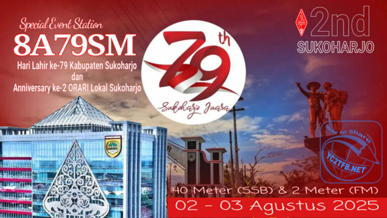Special Event Station (SES) 8A79SM Rayakan Hari Lahir ke-79 Kabupaten dan Anniversary ke-2 ORARI Lokal Sukoharjo