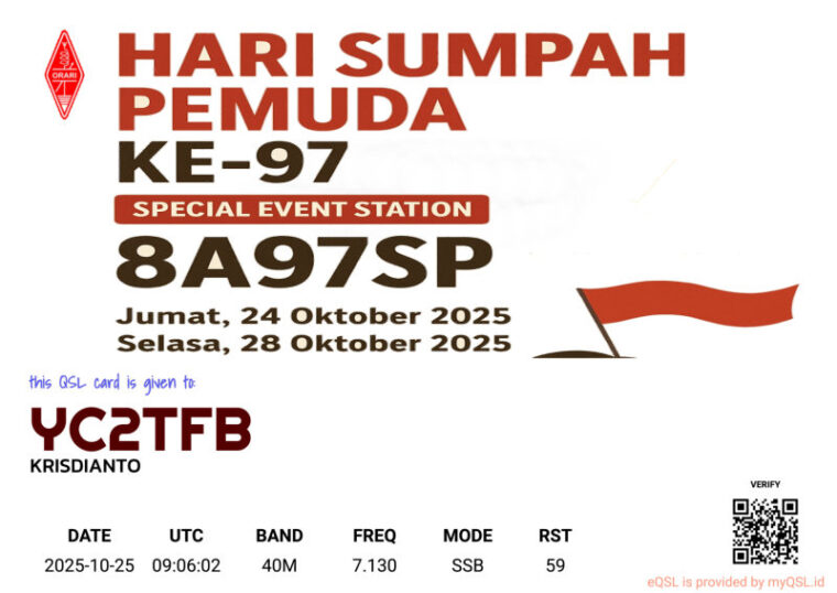 ORARI Lokal Bangli Gelar Special Event Station (SES) 8A97SP untuk Peringati Hari Sumpah Pemuda ke-97