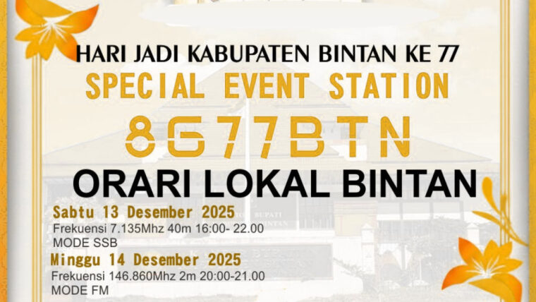 ORARI Lokal Bintan Gelar Special Event Station (SES) 8G77BTN Meriahkan HUT ke-77 Kabupaten Bintan