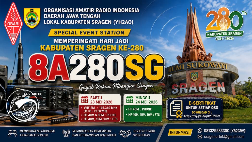 ORARI Lokal Sragen Gelar SES 8A280SG Sambut Hari Jadi Kabupaten Sragen ke-280