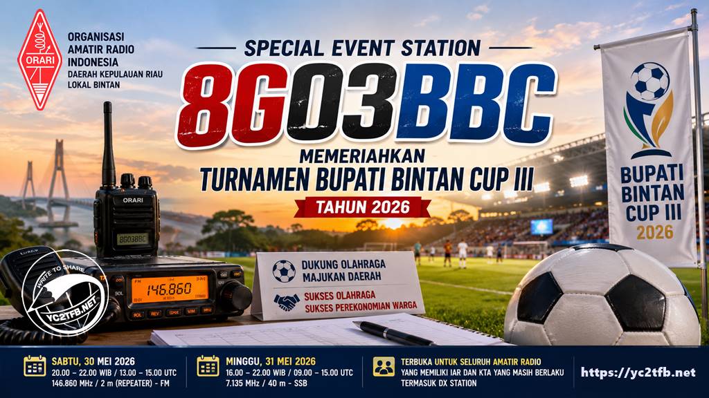Special Event Station (SES) 8G03BBC ORARI Bintan - Turnamen Bupati Bintan Cup III 2026