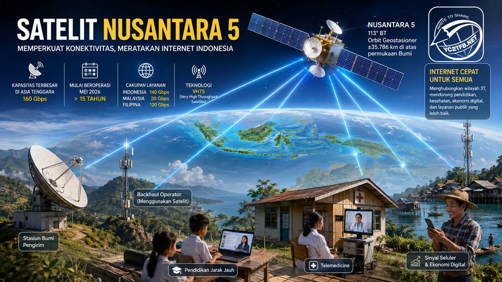 Satelit Nusantara 5: konektivitas internet untuk Indonesia