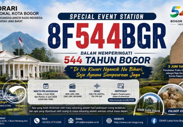 HUT Kota Bogor Ke-544 SES 8F544BGR ORARI Lokal Kota Bogor