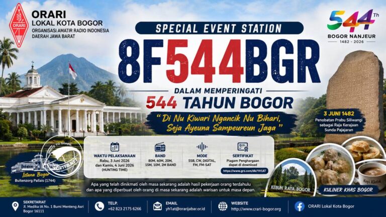 HUT Kota Bogor Ke-544 SES 8F544BGR ORARI Lokal Kota Bogor