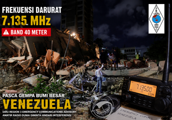 IARU Region 3 menetapkan 7.135 MHz sebagai frekuensi darurat pasca gempa besar Venezuela