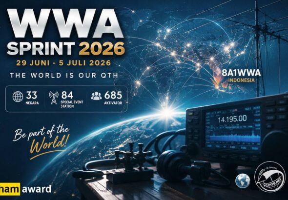 WWA Sprint 2026 berlangsung 29 Juni–5 Juli 2026 dengan 84 Special Event Station dari 33 negara. Indonesia hadir melalui stasiun 8A1WWA