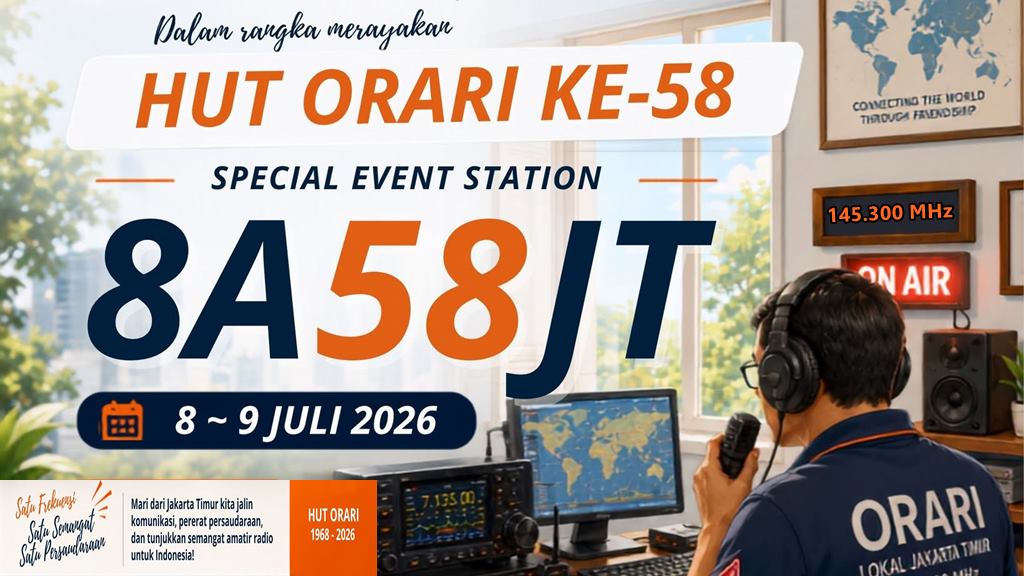 Special Event Station HUT ORARI ke-58, SES 8A58JT